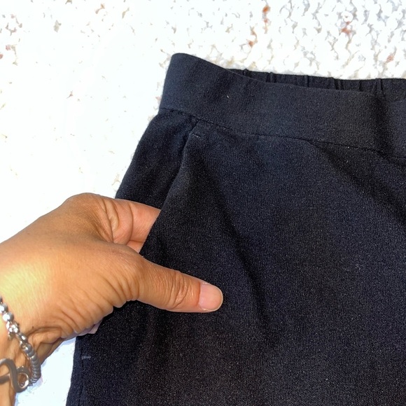 Eileen Fisher Jersey Viscose Cropped Crepe Wide Leg Pants Black Large - Picture 4 of 8